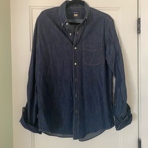 Mens J.Crew Denim Button Down Size Medium Classic Fit